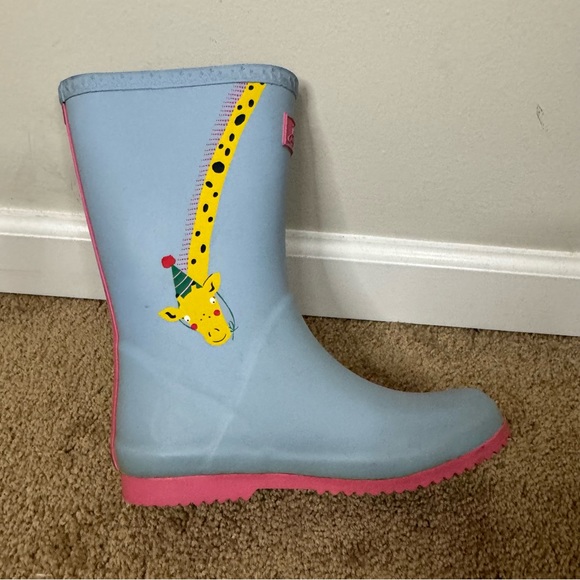 Joules Giraffe Light Blue Rain Boot size US 4 - Picture 8 of 14